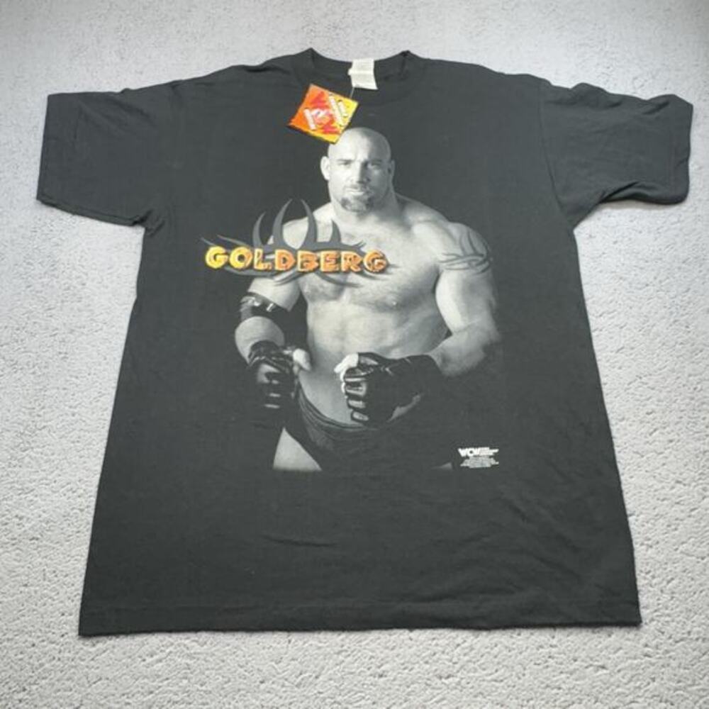 Vintage WCW Goldberg Shirt Mens Large Black Wrestling‎ T-Shirt Tee 90s WWF WWE